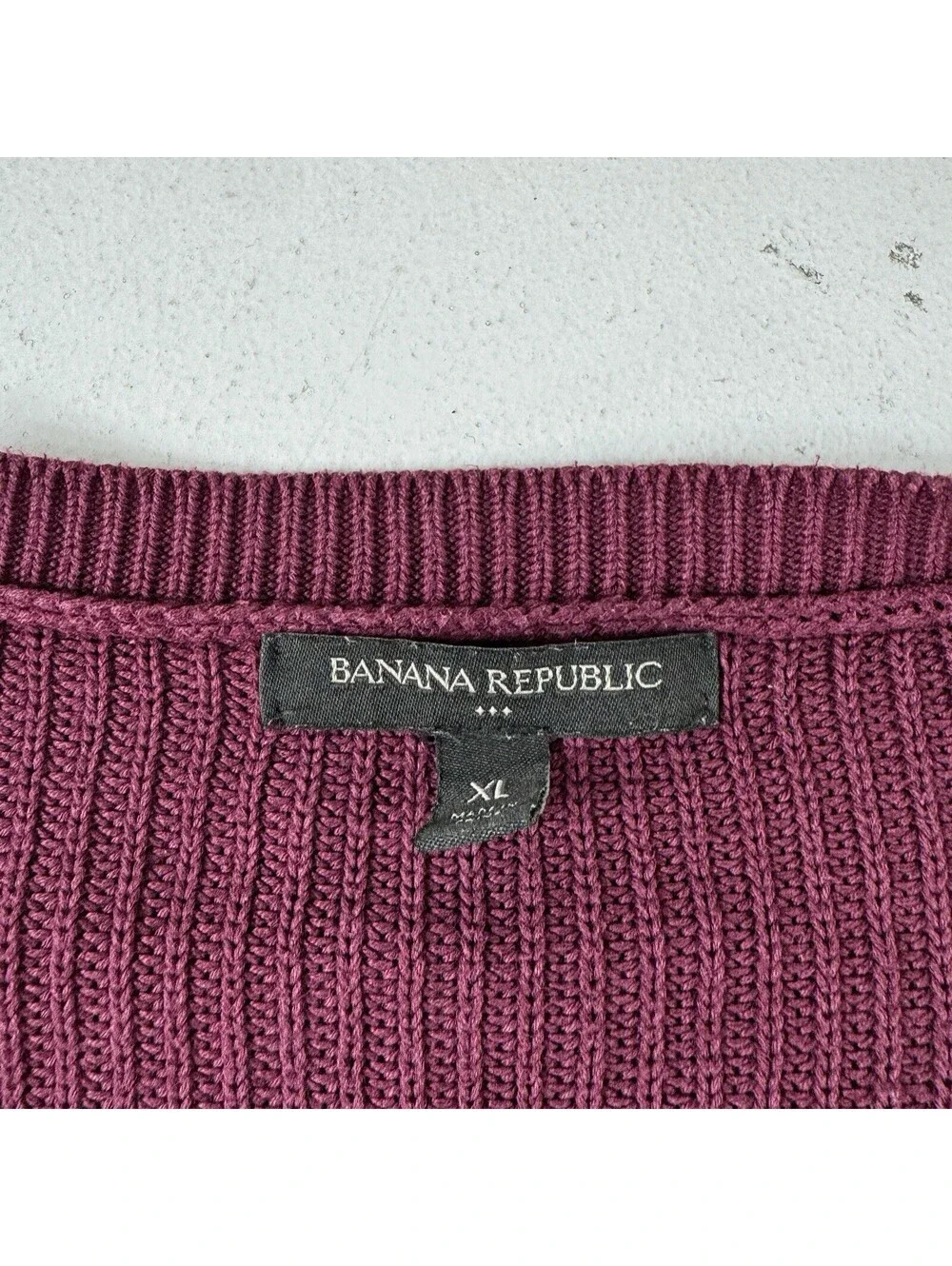 Banana Republic Crewneck Sweater Knit Maroon Red Men’s Size XL